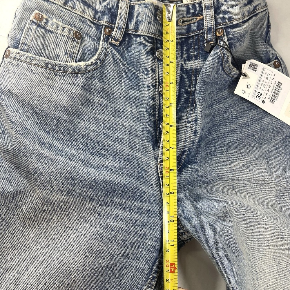 NWT Zara High Rise Z1975 Straight Leg Ankle Rigid Jeans Raw Hem Size 0 EU 32 - Picture 7 of 10